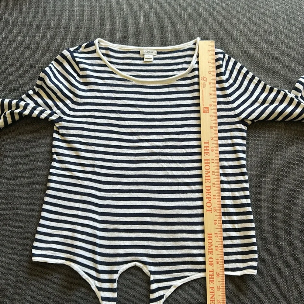 J. Crew Black and White Striped Women's Top 3/4 Sleeves